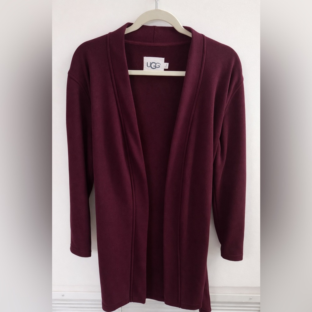 UGG Clarence Wrap Plush Fleece Port Burgundy Cozy Robe Cotton Women’s M